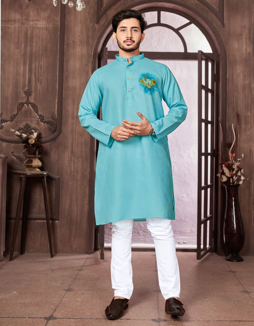 Load image into Gallery viewer, Men&#39;s Cotton Traditional Kurta Pyjama for Festival and Ganapati mahezon
