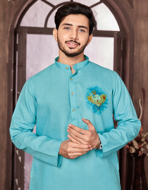 Load image into Gallery viewer, Men&#39;s Cotton Traditional Kurta Pyjama for Festival and Ganapati mahezon
