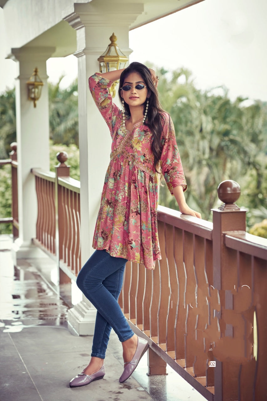 Beautiful Trendy Western Rayon Tunics for Girls and Women's mahezon