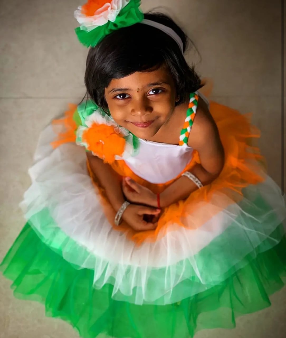 Kids Girl Tiranga Tricolour Frock Dress for Independence and Republic Day mahezon