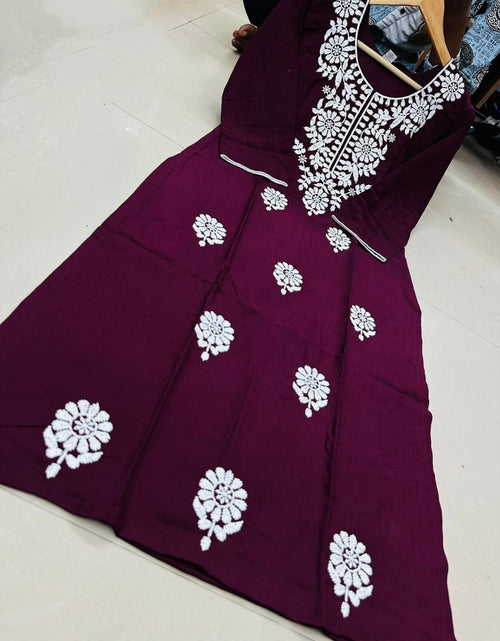 Load image into Gallery viewer, Women&#39;s Lucknowi Rayon Kurti for Festival and Wedding Wear mahezon
