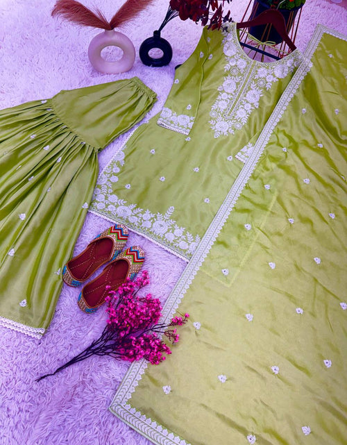 Load image into Gallery viewer, Women&#39;s Designer Embroidery Party Wear Top Palazzo and Dupatta for Wedding and Raksha bandhan mahezon
