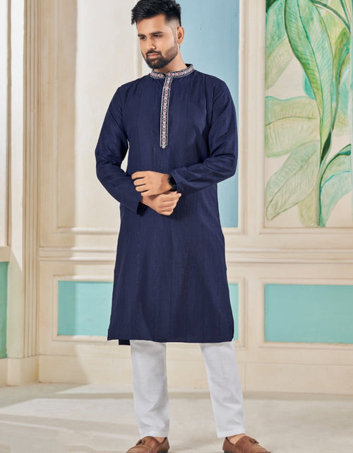 Load image into Gallery viewer, Men Traditional Indian Kurta Pyjama Set for Wedding and Festival mahezon
