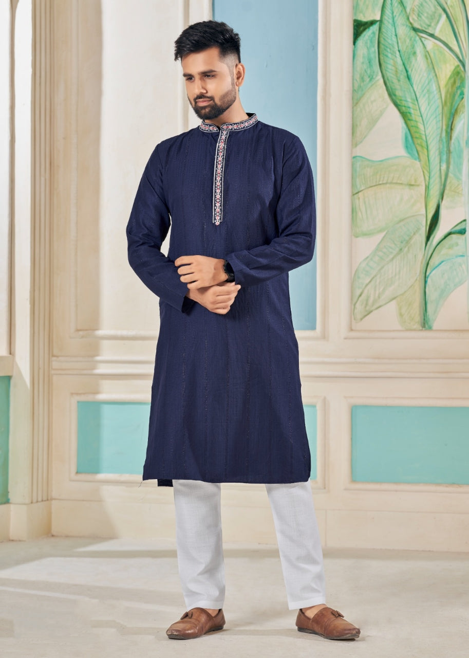 Men Traditional Indian Kurta Pyjama Set for Wedding and Festival mahezon