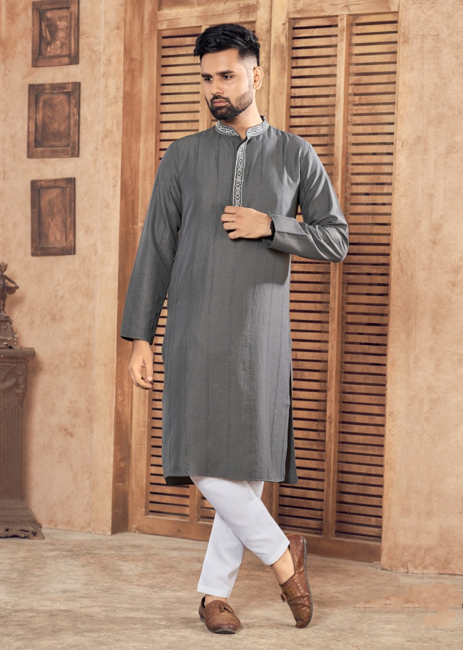 Men Traditional Indian Kurta Pyjama Set for Wedding and Festival mahezon