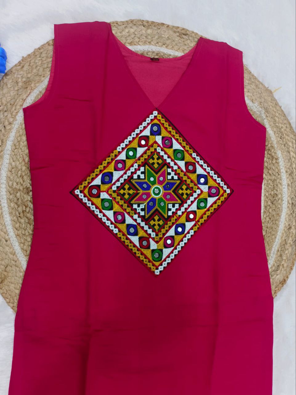 Navratri  Women Traditional Pink Kurti mahezon