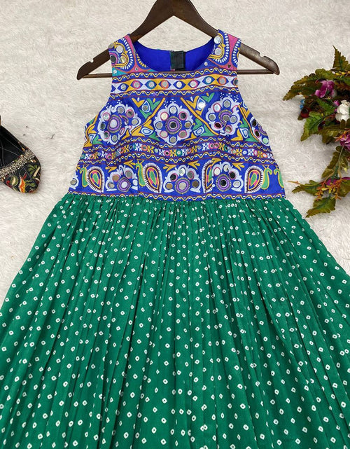 Load image into Gallery viewer, Navratri Designer Green Women Long Kurti mahezon
