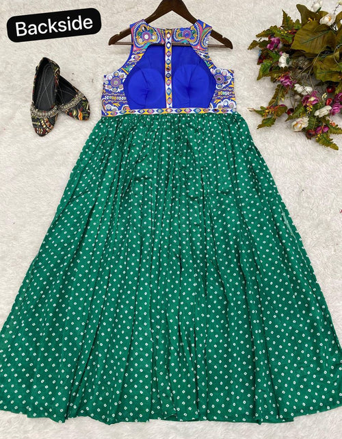 Load image into Gallery viewer, Navratri Designer Green Women Long Kurti mahezon
