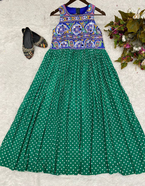 Load image into Gallery viewer, Navratri Designer Green Women Long Kurti mahezon
