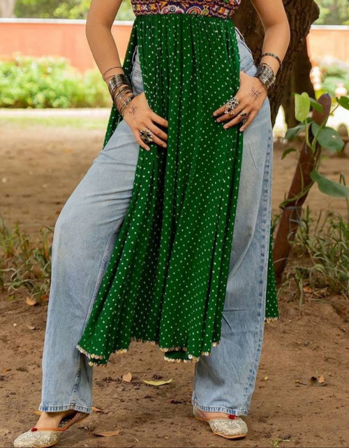 Load image into Gallery viewer, Navratri Designer Green Women Long Kurti mahezon
