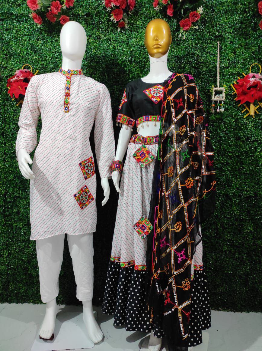 Navratri Traditional Indian Couple Wear Same Matching Outfits Set mahezon