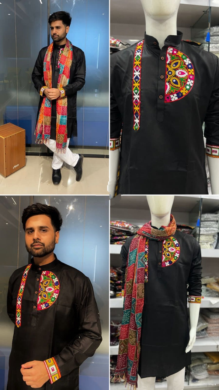 Navratri Traditional Stylish Men Kurta Dupatta mahezon