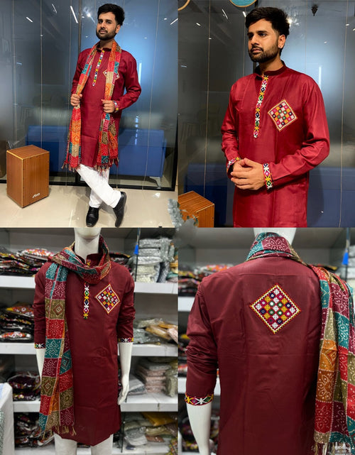 Load image into Gallery viewer, Navratri Traditional Stylish Men Kurta Dupatta mahezon
