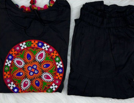 Load image into Gallery viewer, Navratri Women Black Top and Skirt Dress mahezon
