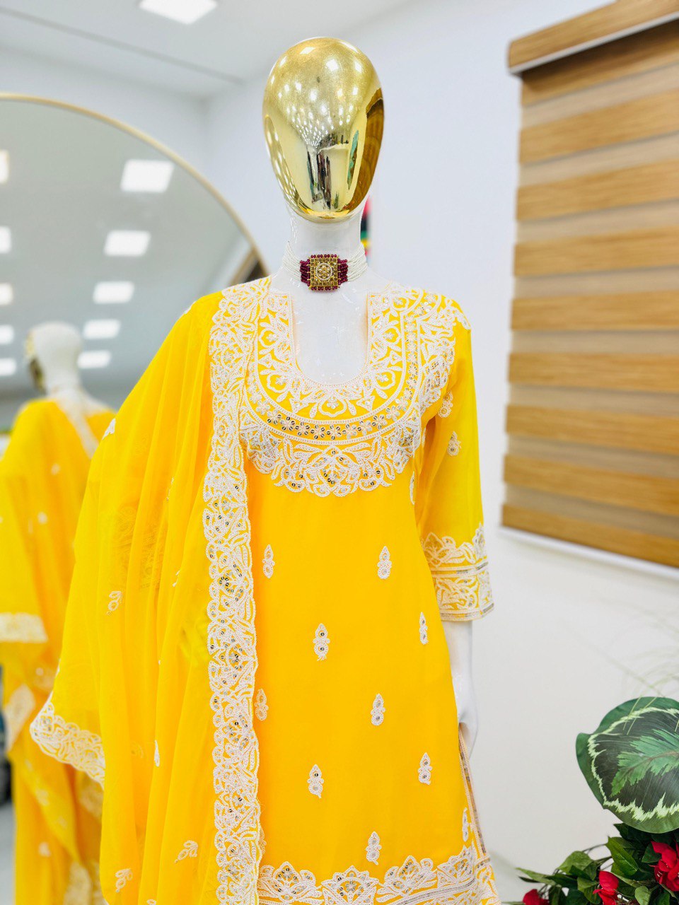 Women's Party Yellow Sharara Suit with Dupatta Set for Diwali and Festival mahezon