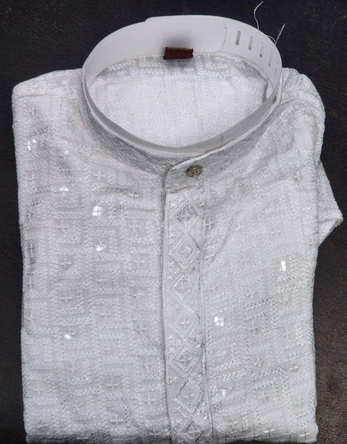 Load image into Gallery viewer, Men Traditional White Chikankari Kurta Pajama for Diwali and Festival mahezon
