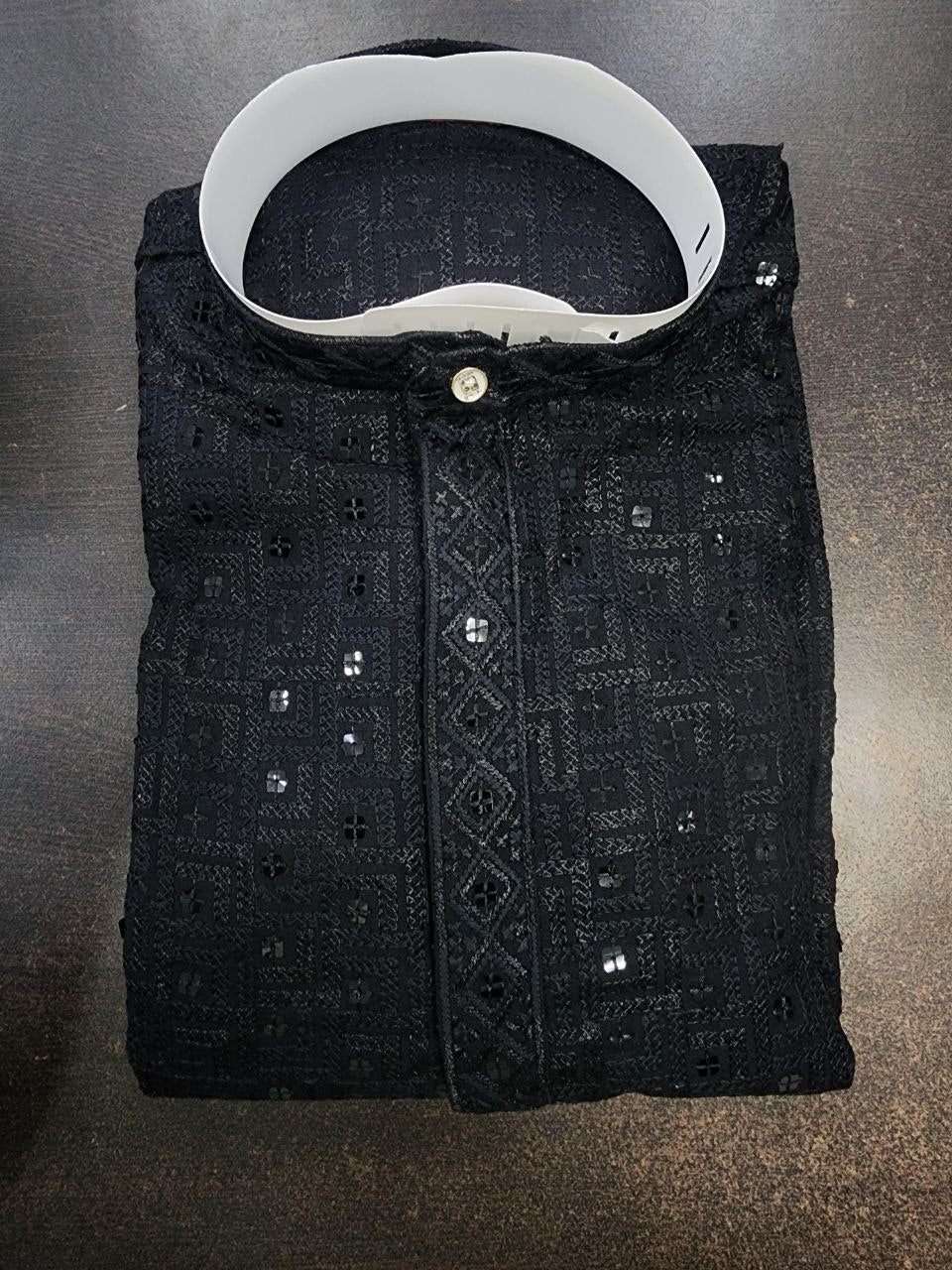 Men Traditional Black Chikankari Kurta Pajama for Diwali and Festival mahezon