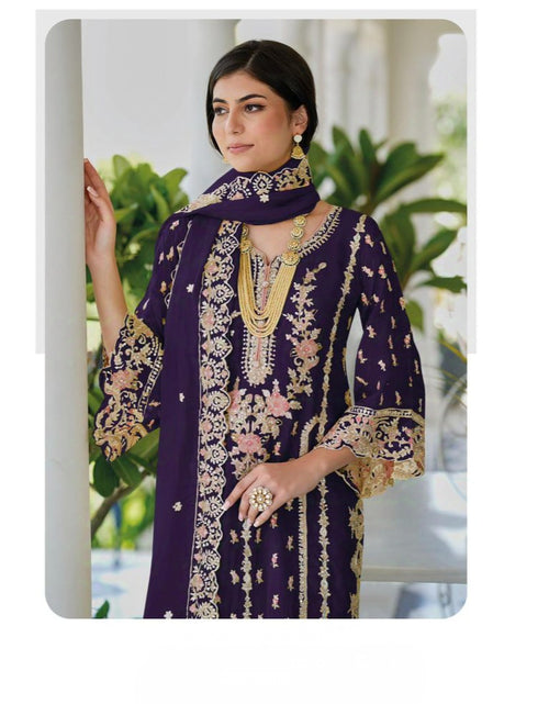 Load image into Gallery viewer, Women&#39;s Organza Party wear Kurta Pant Dupatta Suit mahezon
