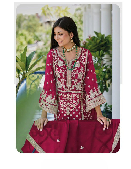 Load image into Gallery viewer, Women&#39;s Organza Party wear Kurta Pant Dupatta Suit mahezon
