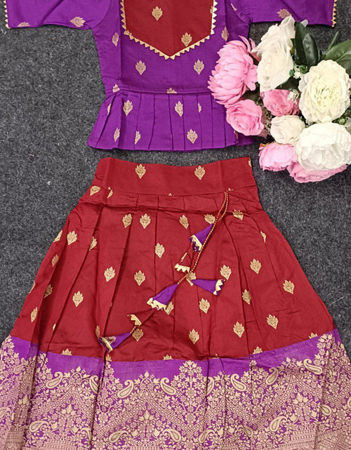 Load image into Gallery viewer, Kid Girl Pattu Pavadai Lehenga Choli Dress mahezon
