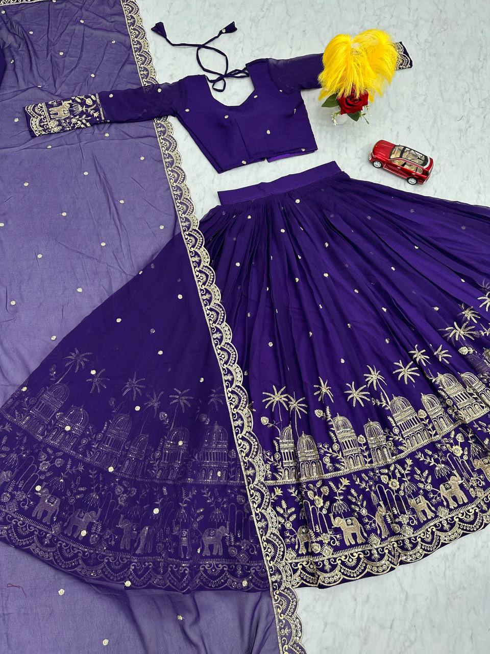 Women's Embroidery Wedding wear Lehenga Choli with Dupatta mahezon