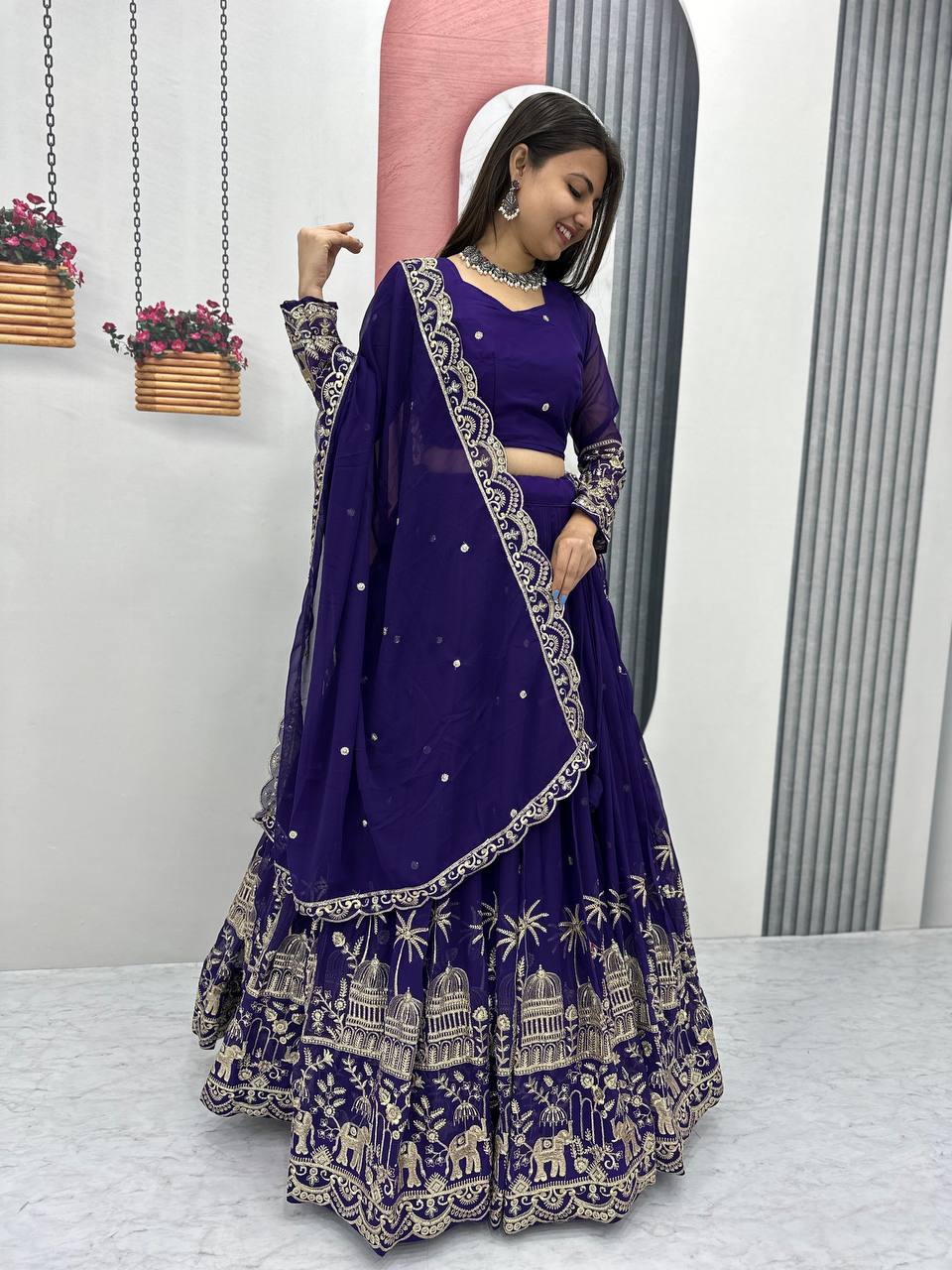 Women's Embroidery Wedding wear Lehenga Choli with Dupatta mahezon