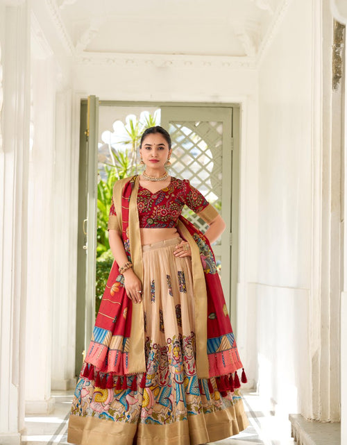 Load image into Gallery viewer, Women&#39;s Dola Silk Kalamkari Lehenga Choli with Dupatta mahezon
