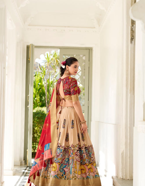 Load image into Gallery viewer, Women&#39;s Dola Silk Kalamkari Lehenga Choli with Dupatta mahezon
