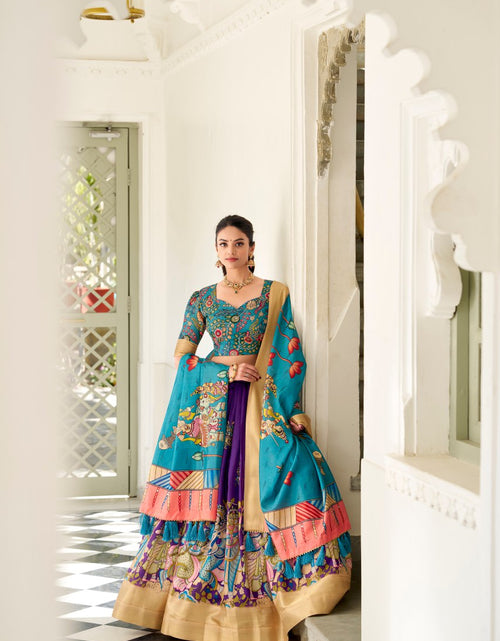 Load image into Gallery viewer, Women&#39;s Dola Silk Kalamkari Lehenga Choli with Dupatta mahezon
