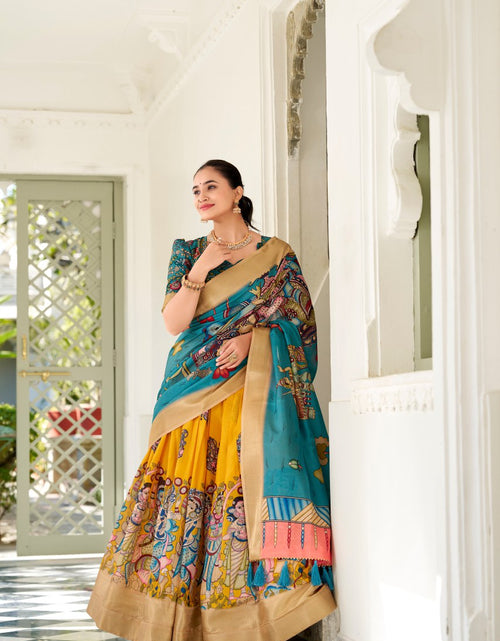 Load image into Gallery viewer, Women&#39;s Dola Silk Kalamkari Lehenga Choli with Dupatta mahezon
