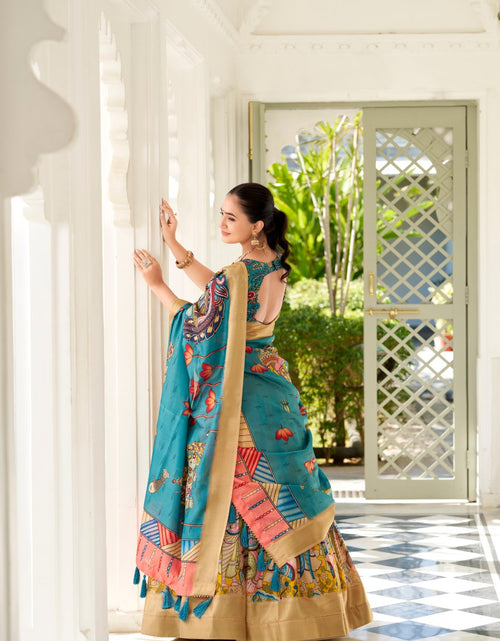 Load image into Gallery viewer, Women&#39;s Dola Silk Kalamkari Lehenga Choli with Dupatta mahezon
