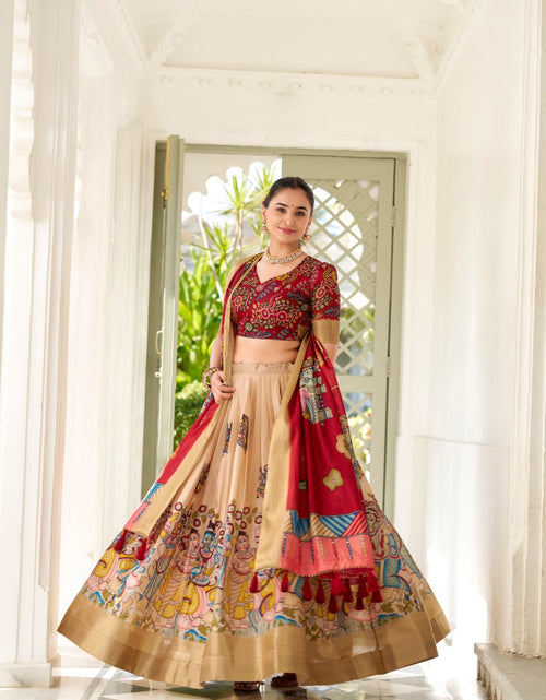 Load image into Gallery viewer, Women&#39;s Dola Silk Kalamkari Lehenga Choli with Dupatta mahezon
