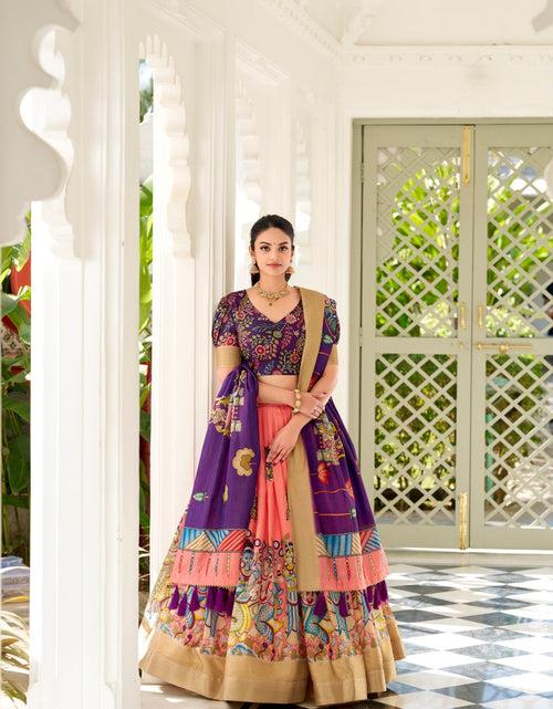 Load image into Gallery viewer, Women&#39;s Dola Silk Kalamkari Lehenga Choli with Dupatta mahezon
