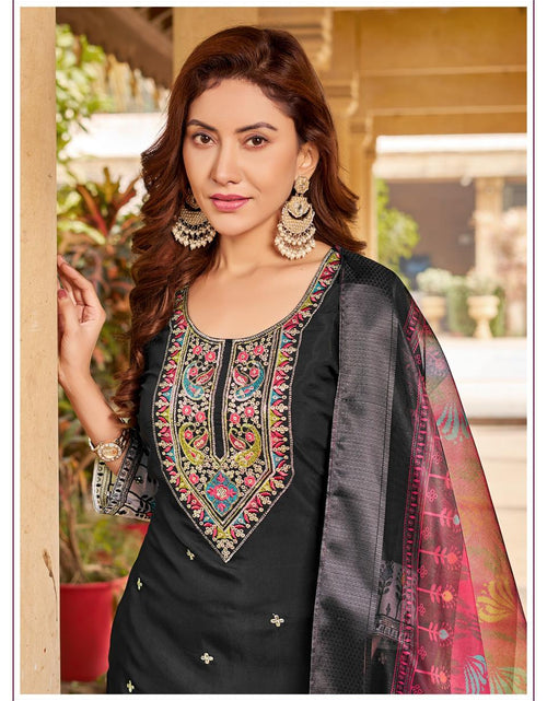 Load image into Gallery viewer, Designer Party wear Black Embroidery Women&#39;s Kurta Pant with Dupatta Suit
