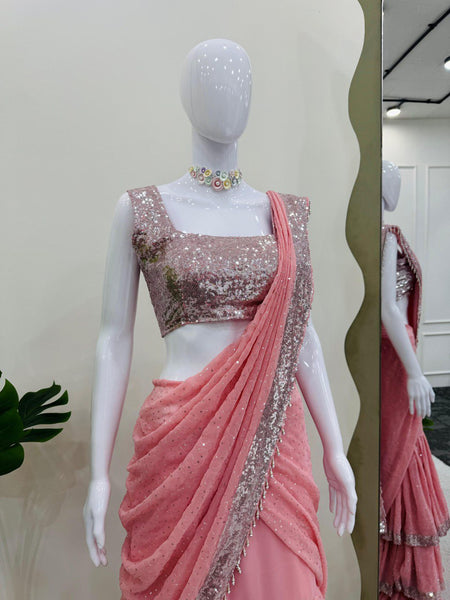 Ready to wear Designer Women's Lehenga Saree - mahezon