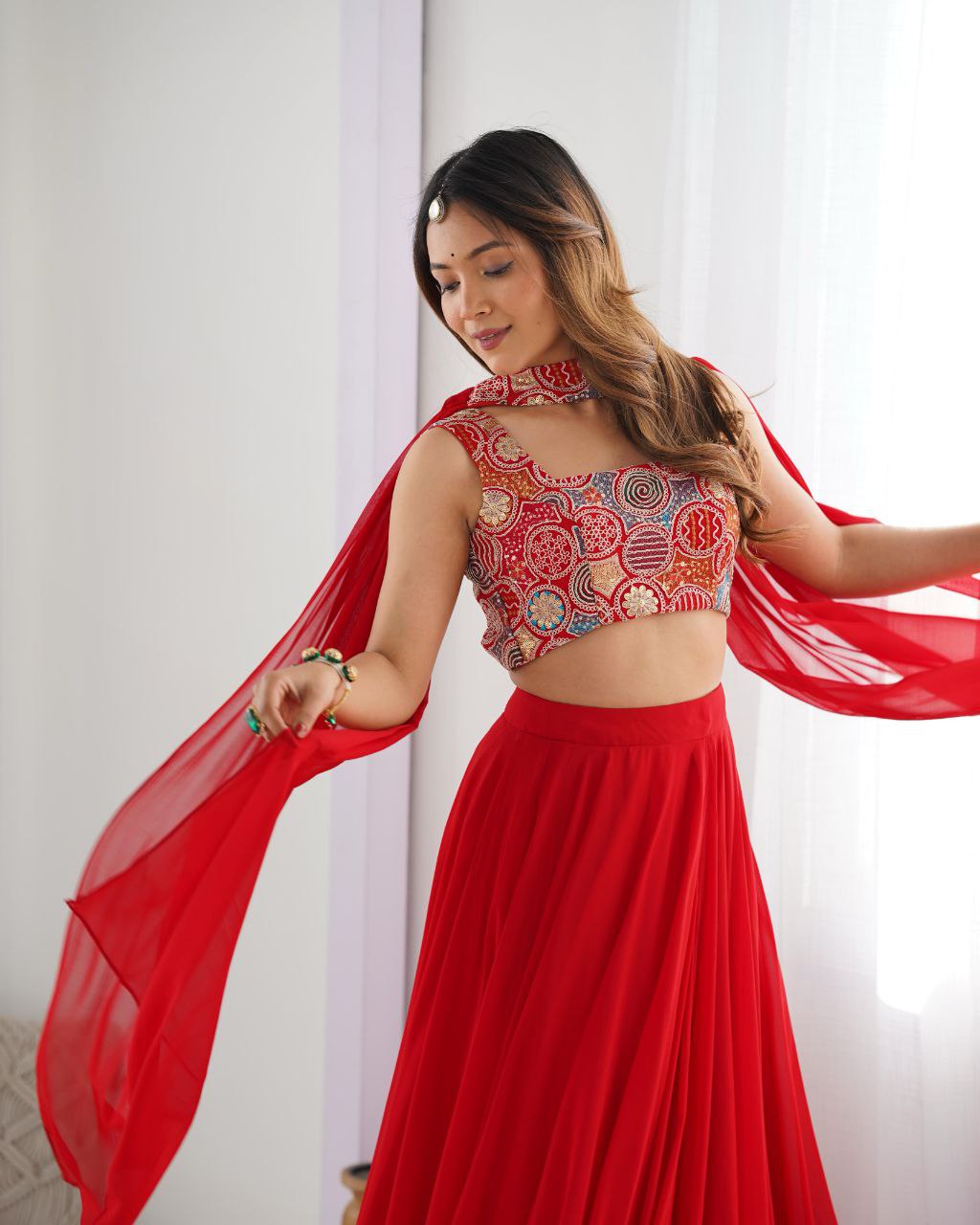 Ready to wear Red Wedding Lehenga Choli