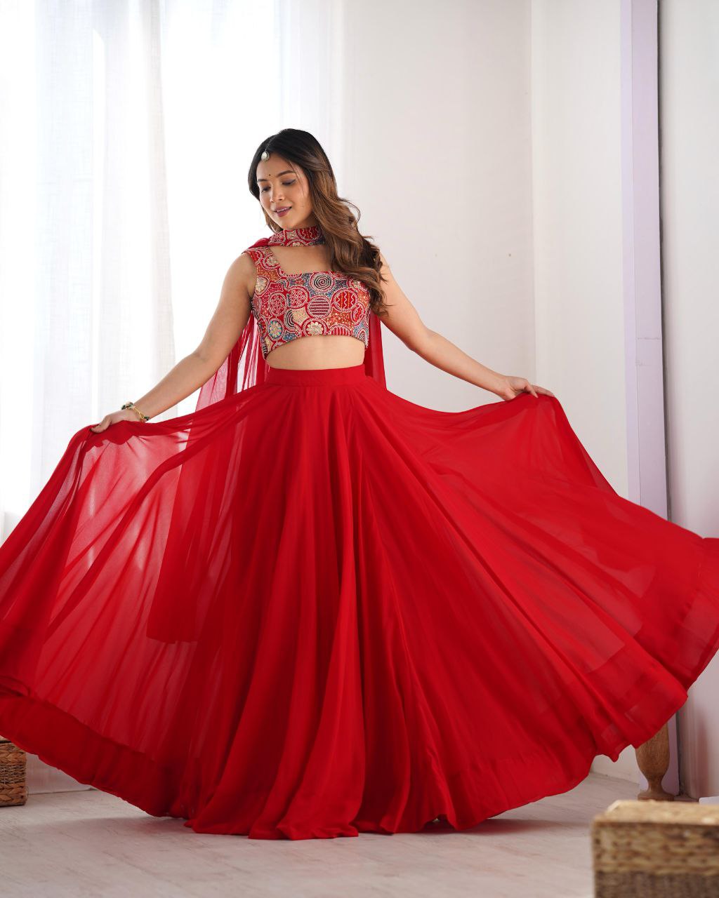 Ready to wear Red Wedding Lehenga Choli