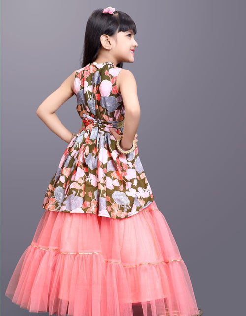 Load image into Gallery viewer, Kids Girls Designer Party wear Kurta Skirt Dress
