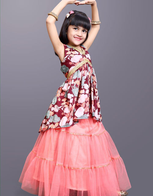 Load image into Gallery viewer, Kids Girls Designer Party wear Kurta Skirt Dress
