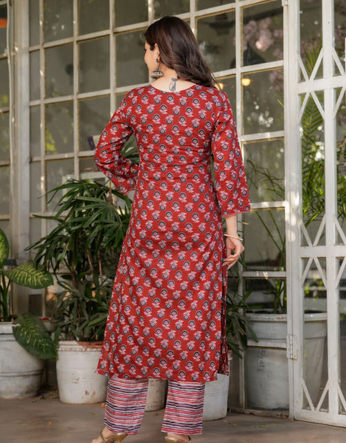 Load image into Gallery viewer, Women&#39;s Cotton Kurta Pant set with Dupatta
