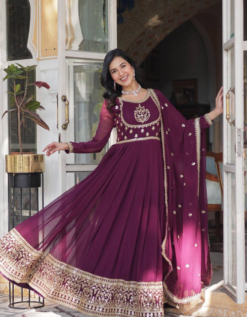 Load image into Gallery viewer, Ethnic Designer Embroidery Women&#39;s Gown with Dupatta mahezon
