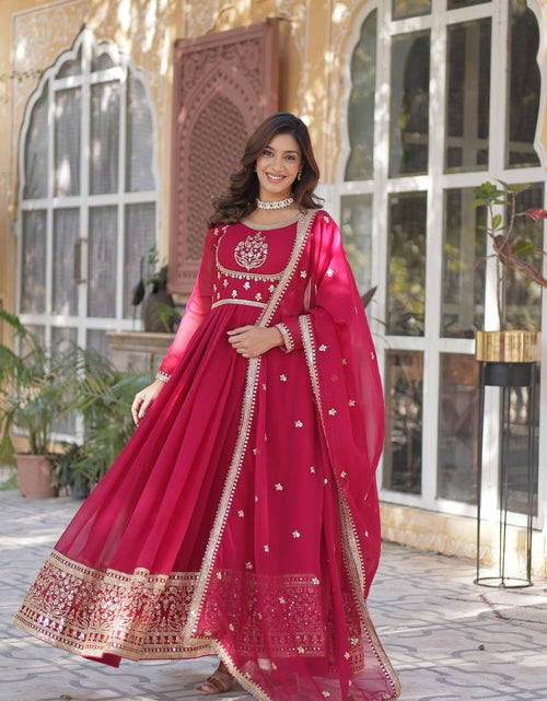 Load image into Gallery viewer, Ethnic Designer Embroidery Women&#39;s Gown with Dupatta mahezon
