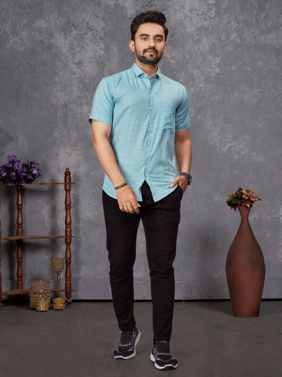 matching men's shirt and women's dress Couple Combo Matching Men's Shirt and Women's Dress Veer Zara-2 at 600/piece in Surat