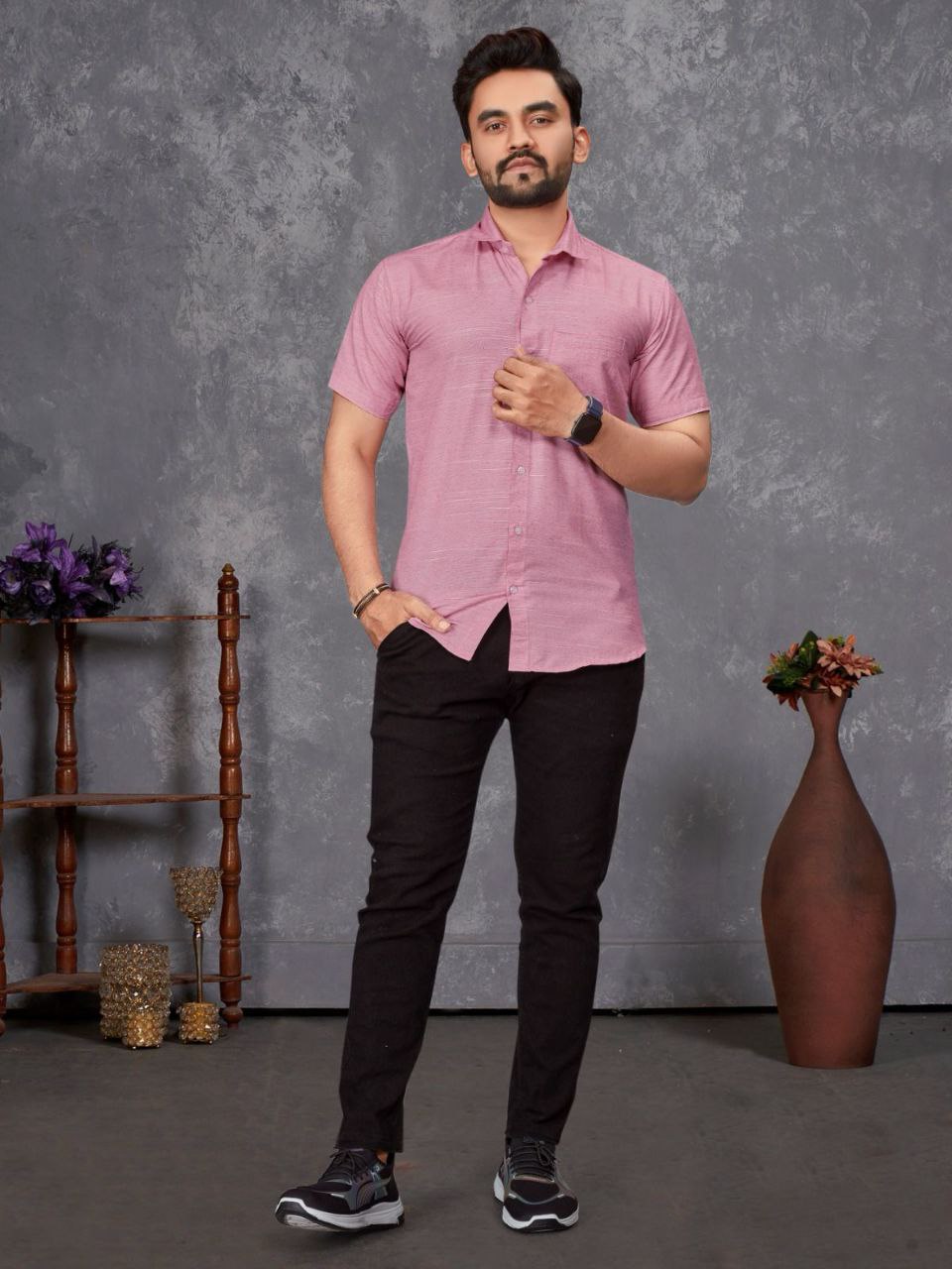 matching men's shirt and women's dress Couple Combo Matching Men'S Shirt And Women'S Dress- Armani - Well Tex at 599/piece, Surat