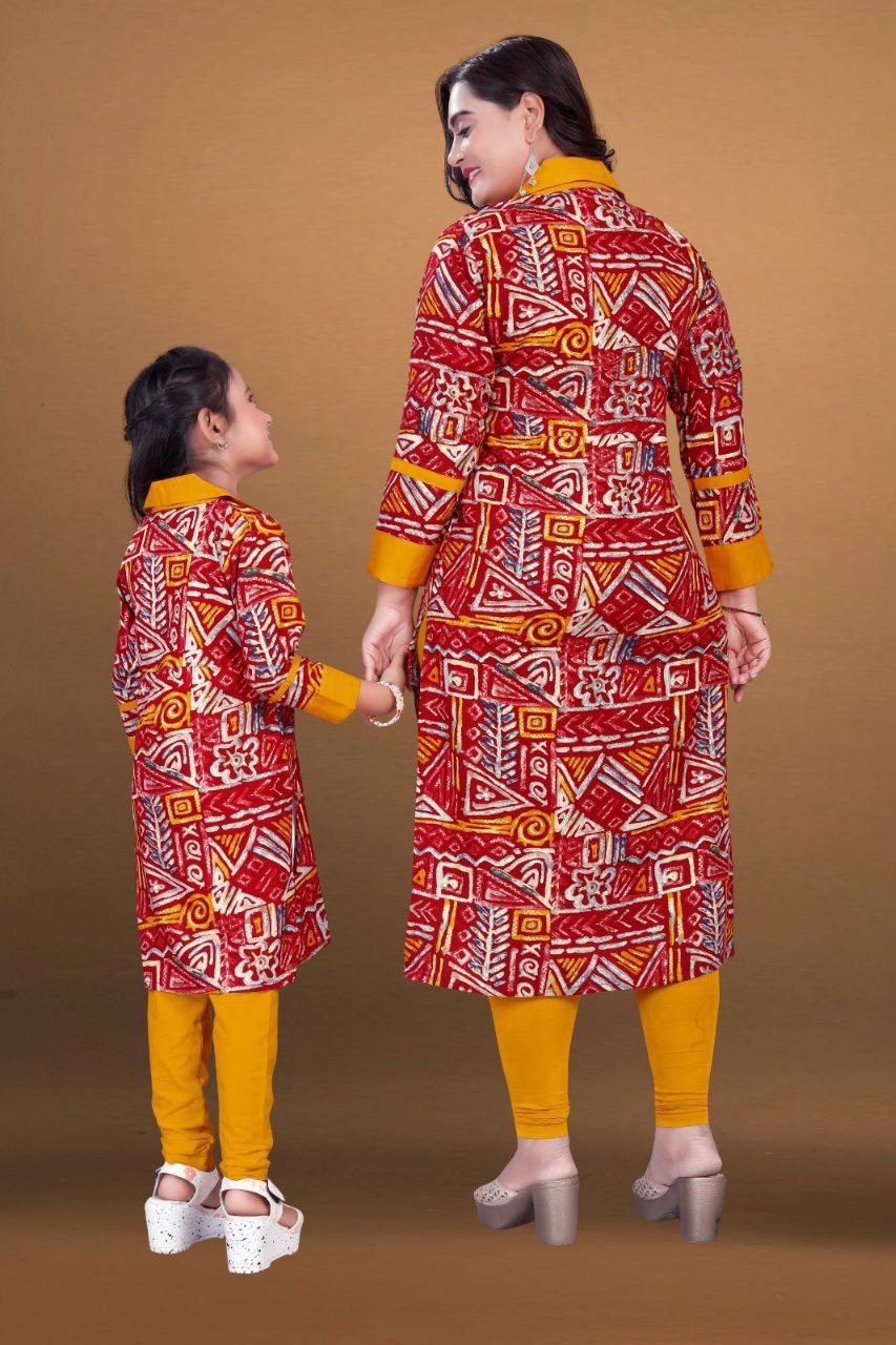 Mother Daughter Same Matching Kurta Pant Co-Ord set mahezon