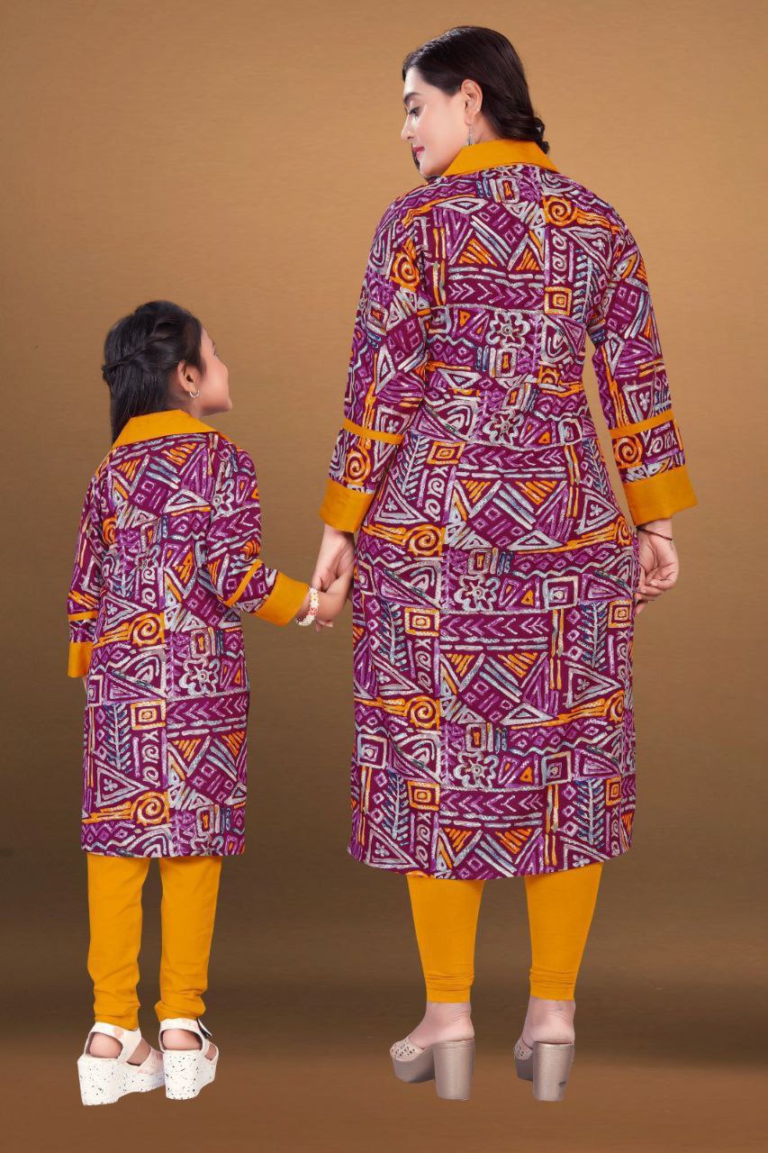 Mother Daughter Same Matching Kurta Pant Co-Ord set mahezon