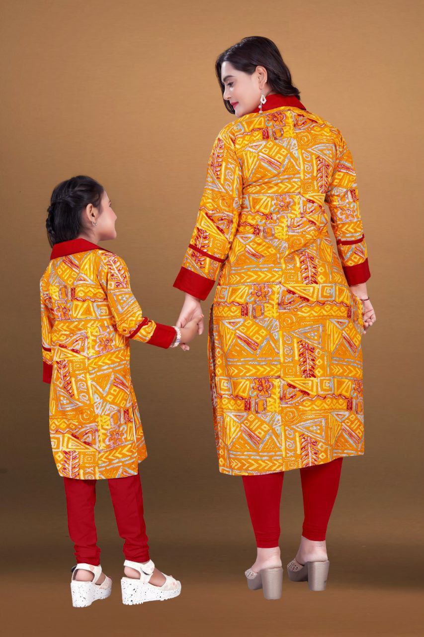 Mother Daughter Same Matching Kurta Pant Co-Ord set mahezon