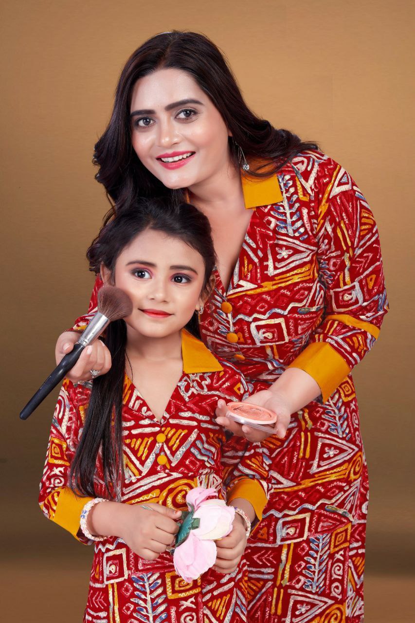 Mother Daughter Same Matching Kurta Pant Co-Ord set mahezon
