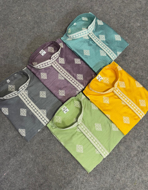 Load image into Gallery viewer, Men’s Sequence Embroidery Kurta Pajama mahezon
