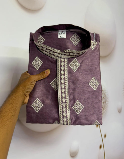 Load image into Gallery viewer, Men’s Sequence Embroidery Kurta Pajama mahezon
